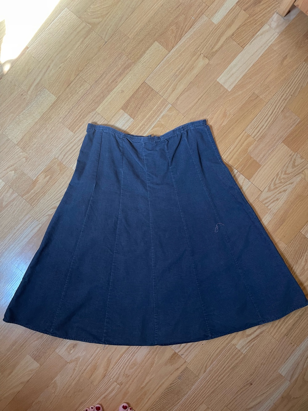 Corduroy Navy A-Line Skirt